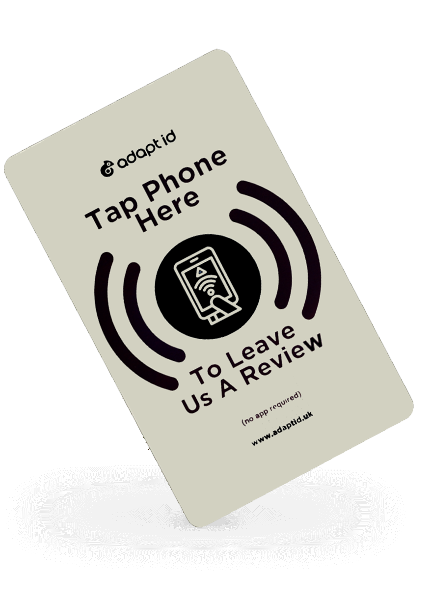 Contactless Review Us On Social Media Card White