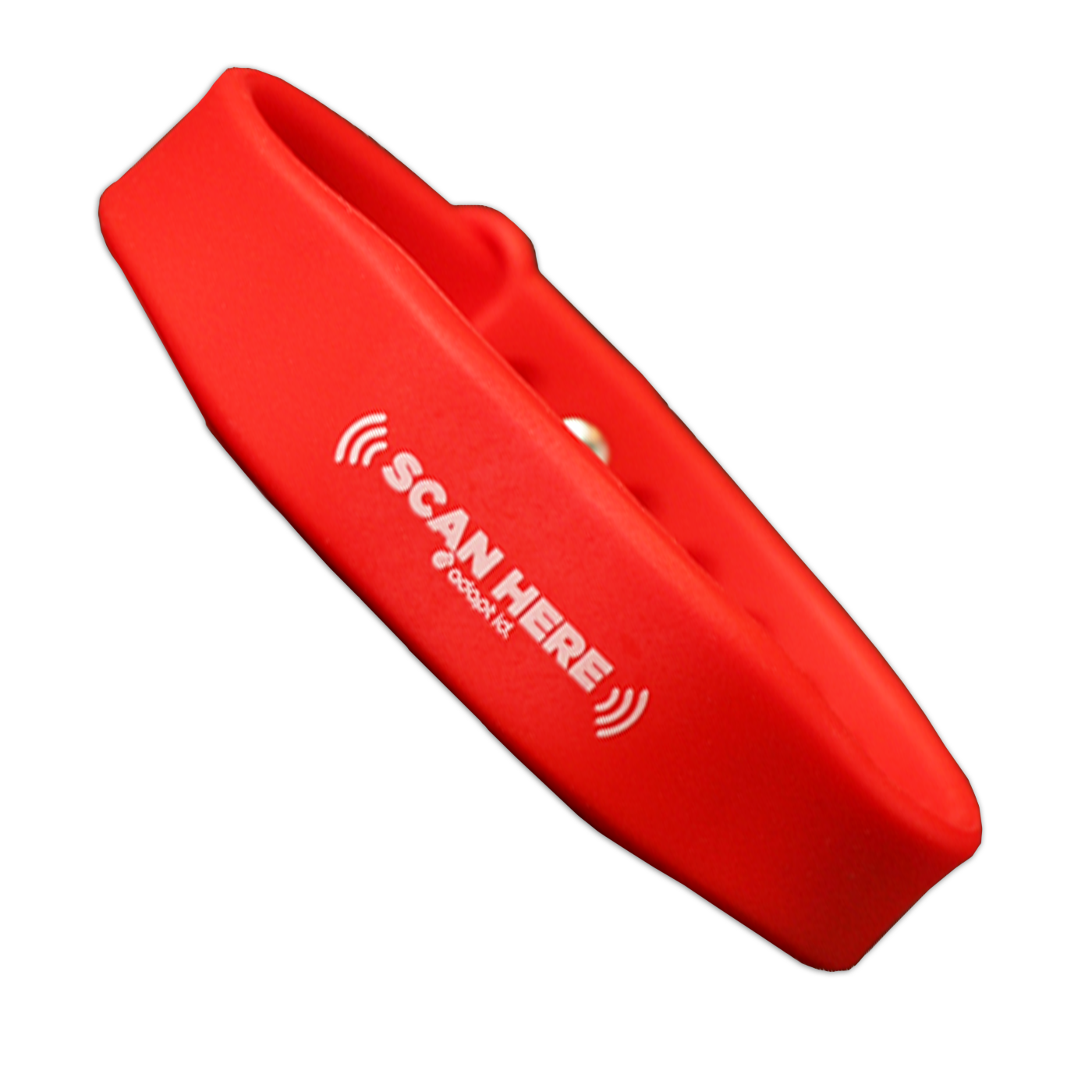 Contactless Silicone Red Wristband With 'Scan Here' Wording