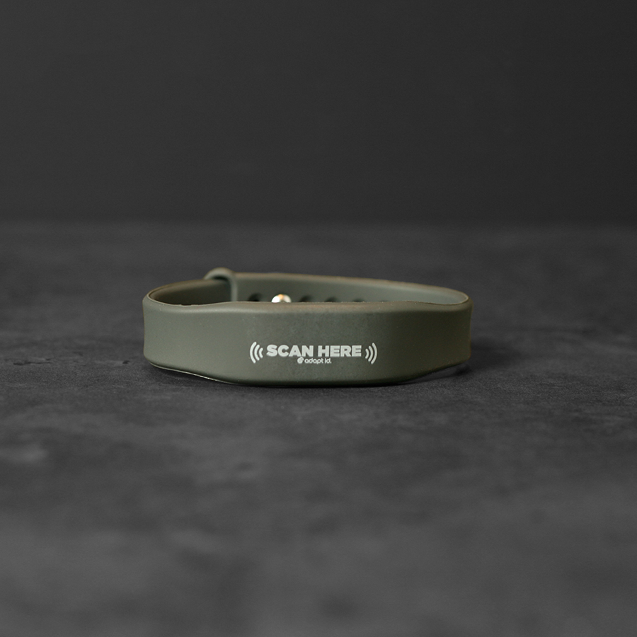 Contactless Silicone Grey Wristband With 'Scan Here' Wording