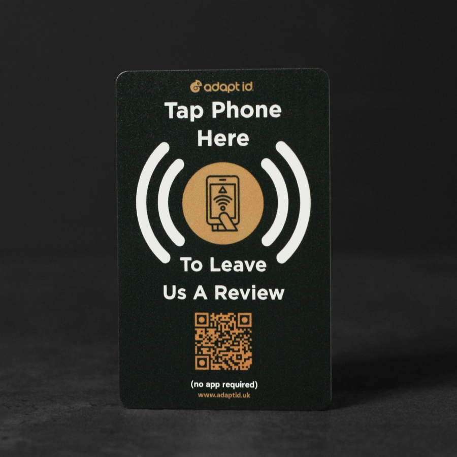 Contactless Review Us On Black Social Media Card