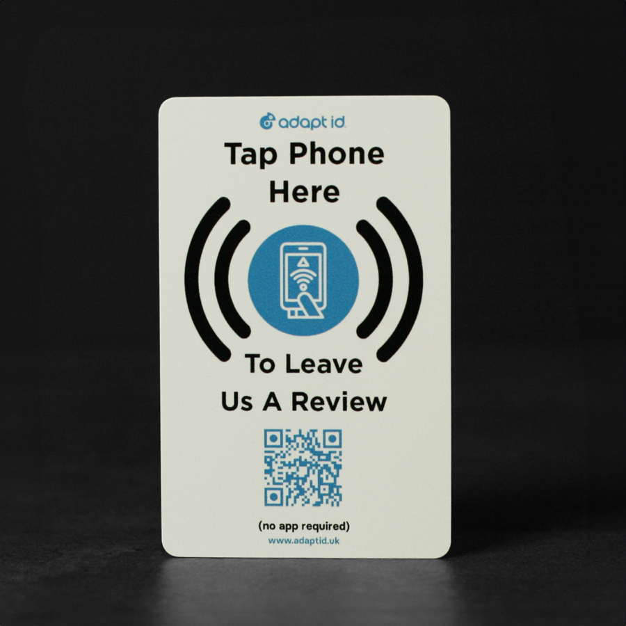 Contactless Review Us On Social Media Card White